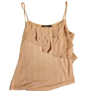 Doe‎ & Rae Womens Sleeveless Ruffle Tank Top Blouse Casual Light Academia